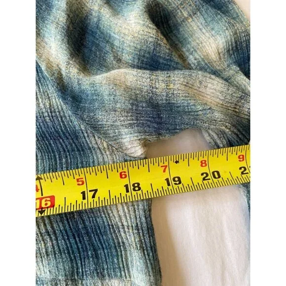 Anthropologie Maeve Women's Small Plaid Tunic Top 100% Rayon Button Front - Picture 7 of 8